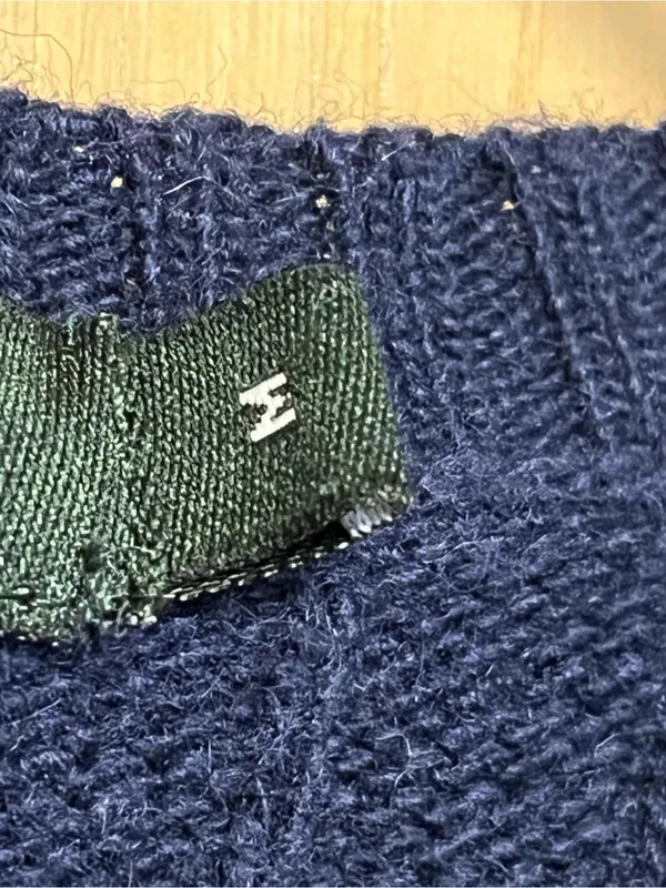 VTG J.Crew Cable Knit Blue Sweater Fisherman core wool blend preppy academia - Image 4