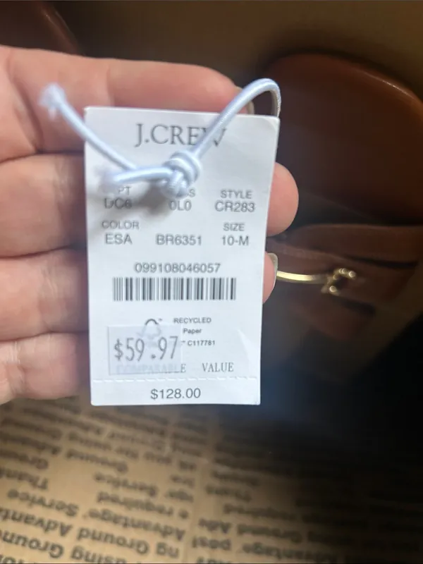 J. Crew Tan Leather Slide Mules with Gold Buckle - Image 2