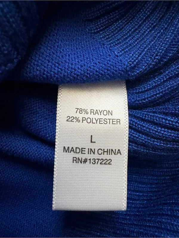 Puff Shoulder Crewneck Sweater in Royal Blue - Image 5