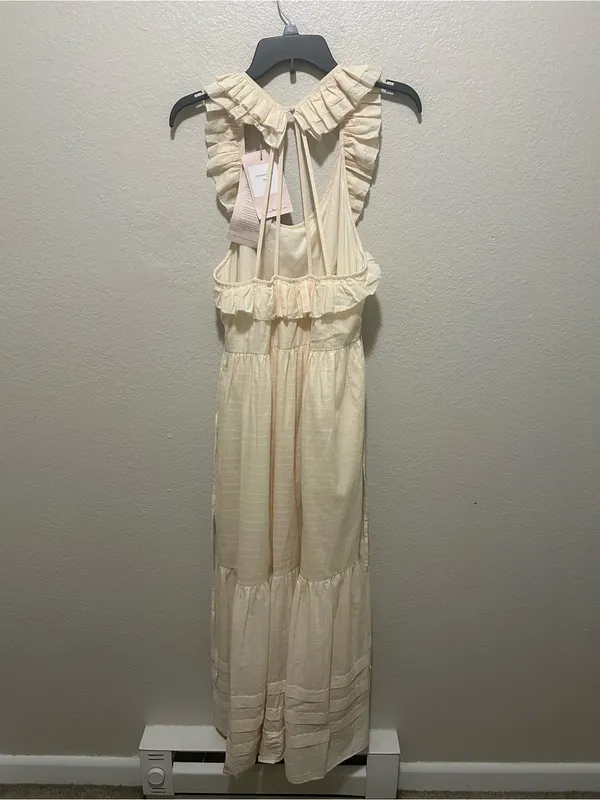 NWT Christy Dawn Clemence Pearl Dress Regenerative Organic Cotton Midi Medium - Image 9