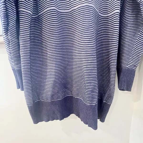 Anthropologie Daily Practice Knit Tunic‎ Dress Blue Stripe, Cotton, XL - Image 6