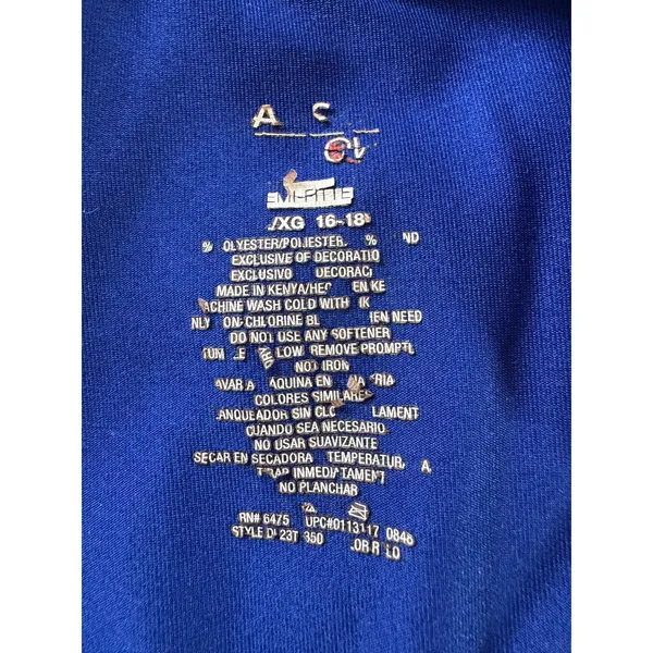Danskin Royal Blue Collared Full Zip Track Jacket w/ Yellow Contrast Piping - Image 8