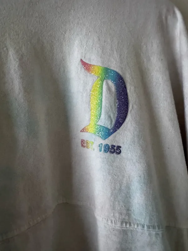 Disneyland Resort Spirit Jersey Pastel Tie Dye Rainbow Glitter Puff Print medium - Image 3
