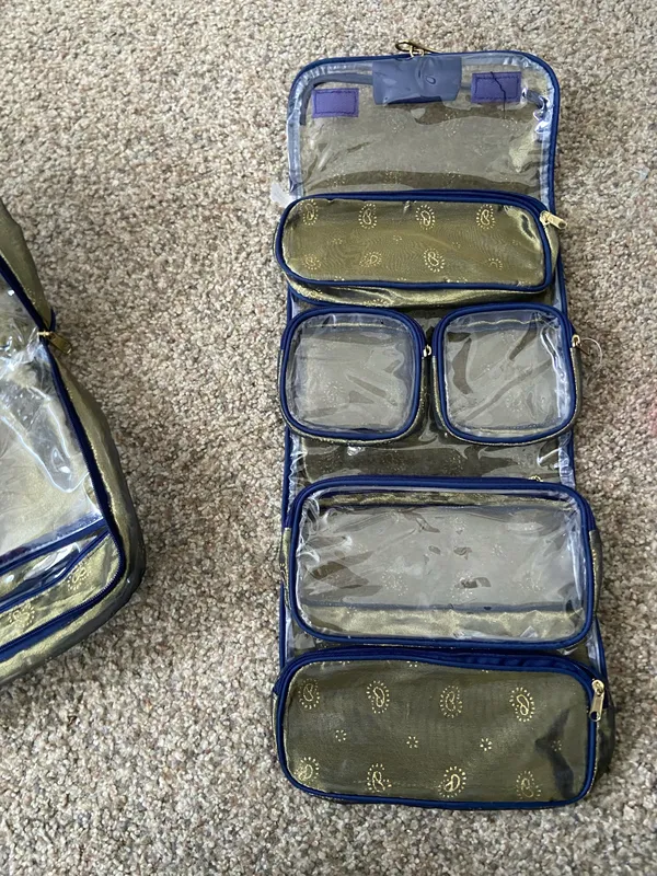 Patterned Vintage Travel Bag Set And Organizer Green - Image 4