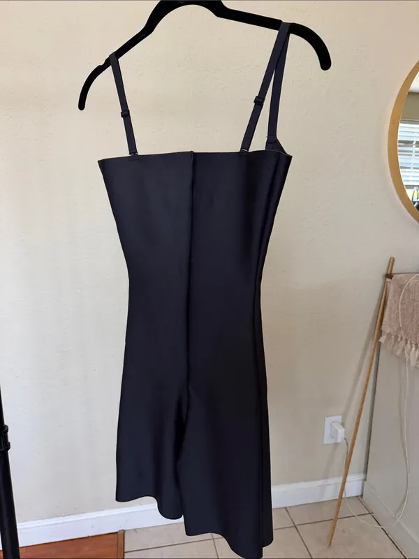 SKIMS Body Core Sculpt Open Bust Mid Thigh Bodysuit Black Onyx size L - Image 7