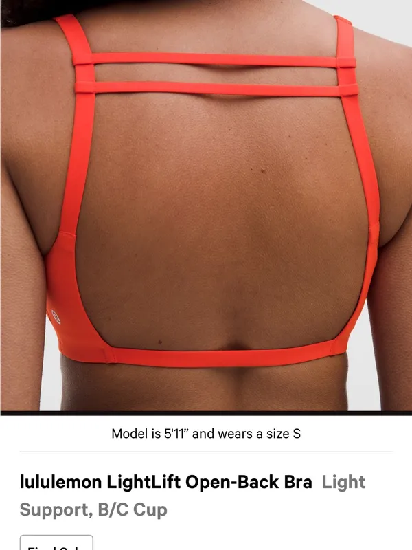 Lululemon Light Lift Open-Back Bra B/C - Image 3