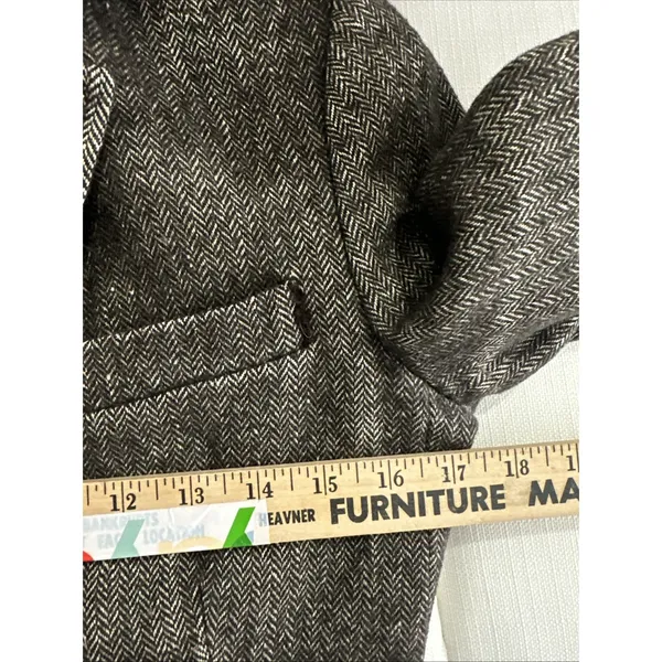 Vintage Banana Republic 0 Blazer Womens‎ Tweed Wool Linen 2006 Brown READ - Image 4