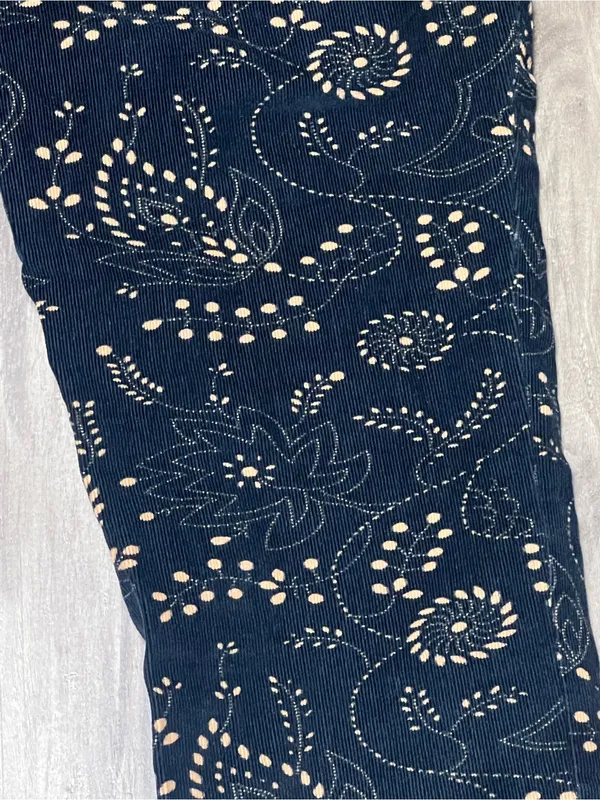 Anthropologie Pilcro Serif Corduroy Pants Size 29 Navy Paisley Skinny Inseam 31 - Image 5