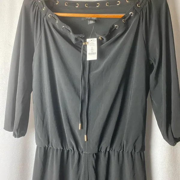 White House Black Market Goth Grunge Comfy Black Dress indie sleaze XS - Image 4