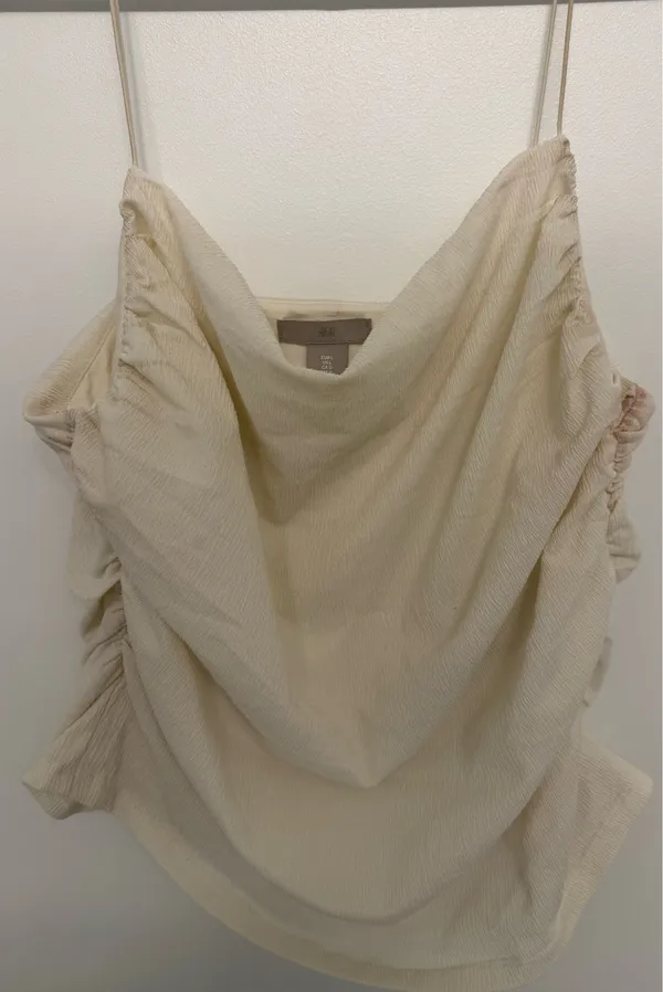 H&M Cream Ruched Cowl Neck Camisole - Image 2