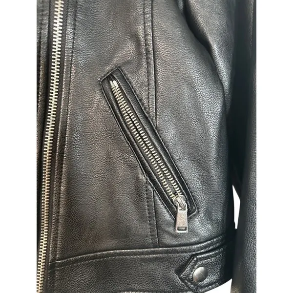 Ann Taylor Black Vegan Leather Edgy Moto Jacket NWT Women Sz XS - Image 10