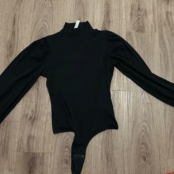 MADEWELL Ribbed Puff-Sleeve Turtleneck Bodysuit size large women’s new - Image 2