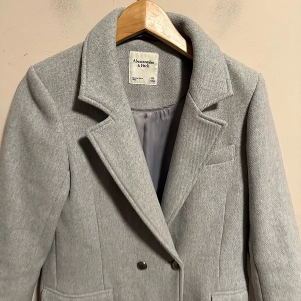 Abercrombie & Fitch Wool Blend Gray Double-Breasted Peacoat- Size XS P - Image 2
