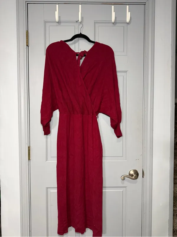 Petal & Pup Burgundy Ribbed Knit Tank Dress - Image 4