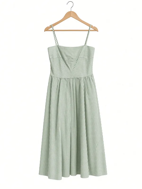 Striped Spaghetti Strap Dress Large - Image 10