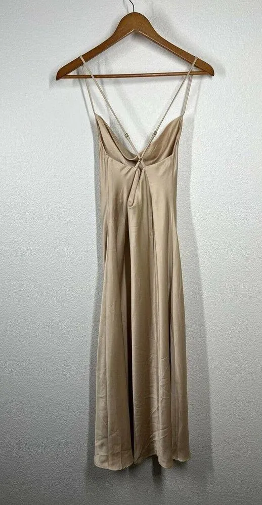 Show Me Your Mumu Verona Cowl Dress Champagne Luxe Satin - Image 3