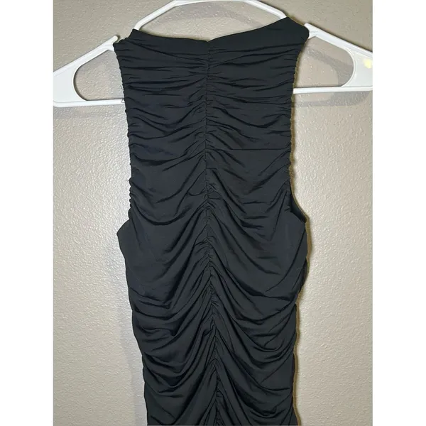 NEW Abercrombie & Fitch Black Keyhole Ruched Mini Dress Women’s Size Small - Image 6