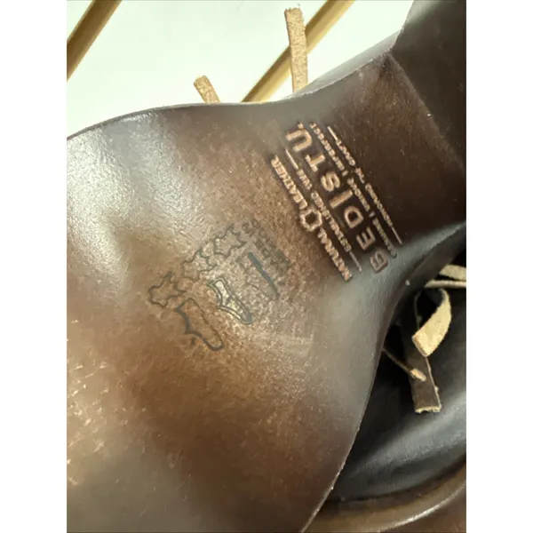 Bed Stu Onset Olivia Women's 6.5 Peep Toe Fringe Booties Brown Leather Heel Boho - Image 12