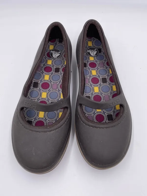 Crocs Crocband Winter Flats Mary Jane Shoes Women's Size 9 Brown Lined Y2K - Image 3