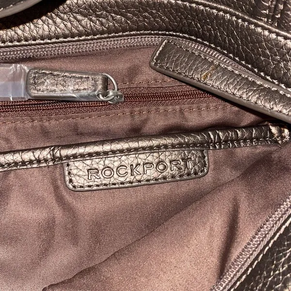 ROCKPORT Women’s Faux Leather Brown Metallic Shoulder Bag PocketBook‎ Adjustable - Image 9