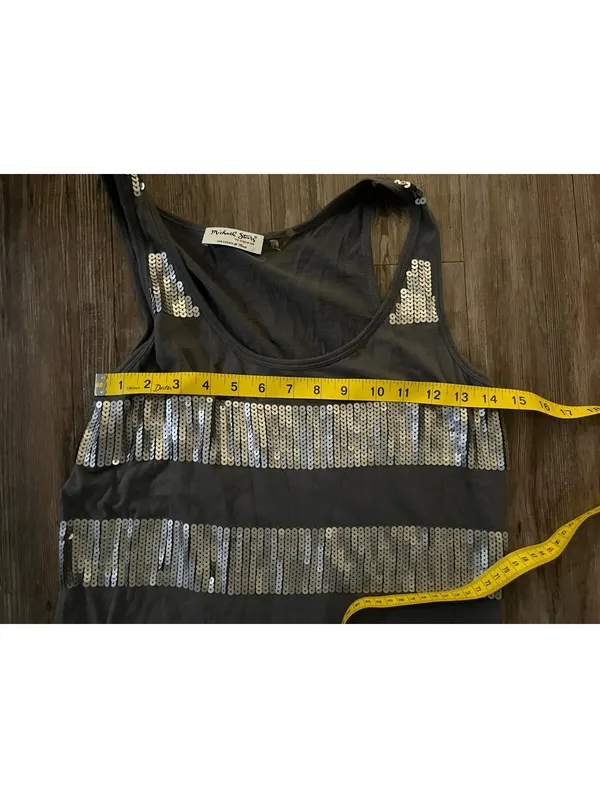 Y2K Michael Stars Gray Sequin Tank Top One Size - Image 4