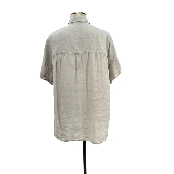 J. Crew Relaxed-fit short-sleeve Baird McNutt Irish linen shirt Beige XL Tall‎ - Image 8