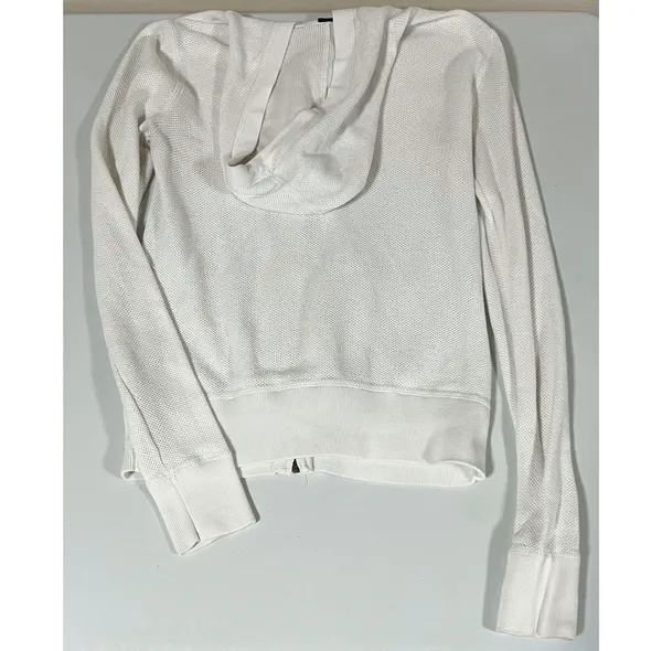 GAP White Solid Zipper Sweater Sweatshirt Hoodie Outerwear Size S 🤍 - Image 3