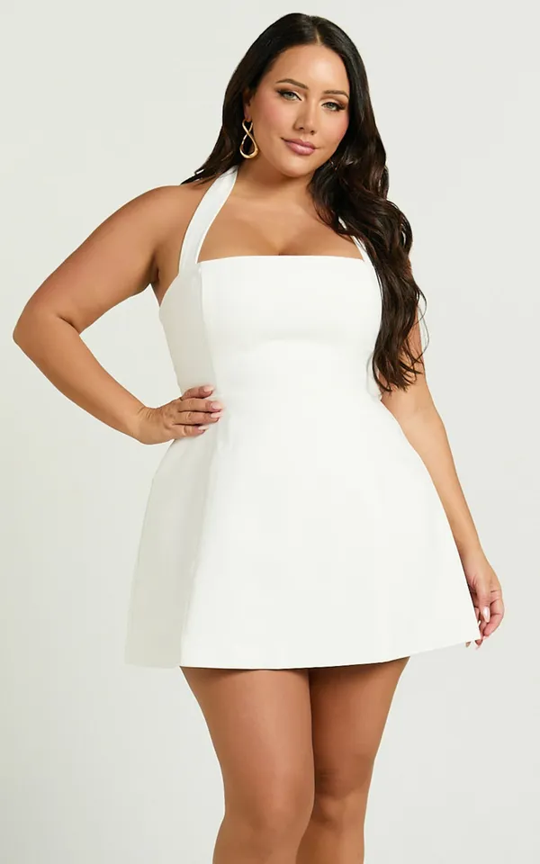 New Showpo Dante Mini Dress Halter Neck Tie Skirt Dress Size Large MSRP $129 - Image 5