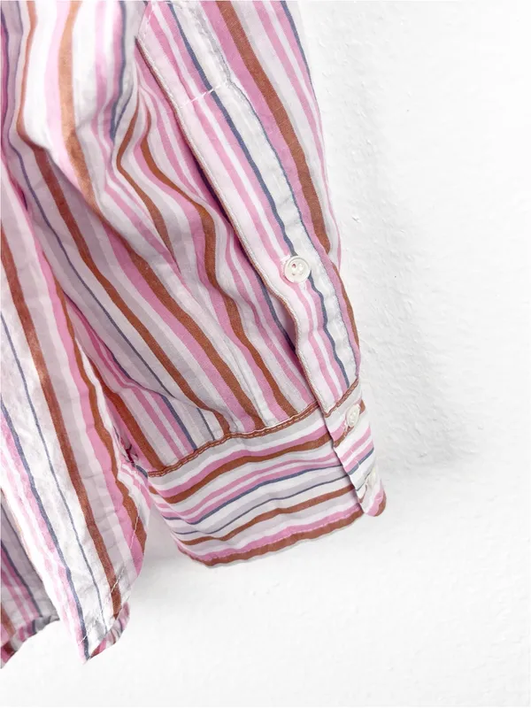 XIRENA Jordy 100% Cotton Striped Long Sleeves Button Down Top Size Small - Image 8