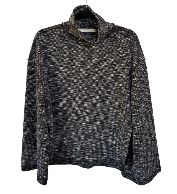 Free People Sunny Days Mock Neck Oversized Sweater Knit Boxy Winter Top Small - Image 2