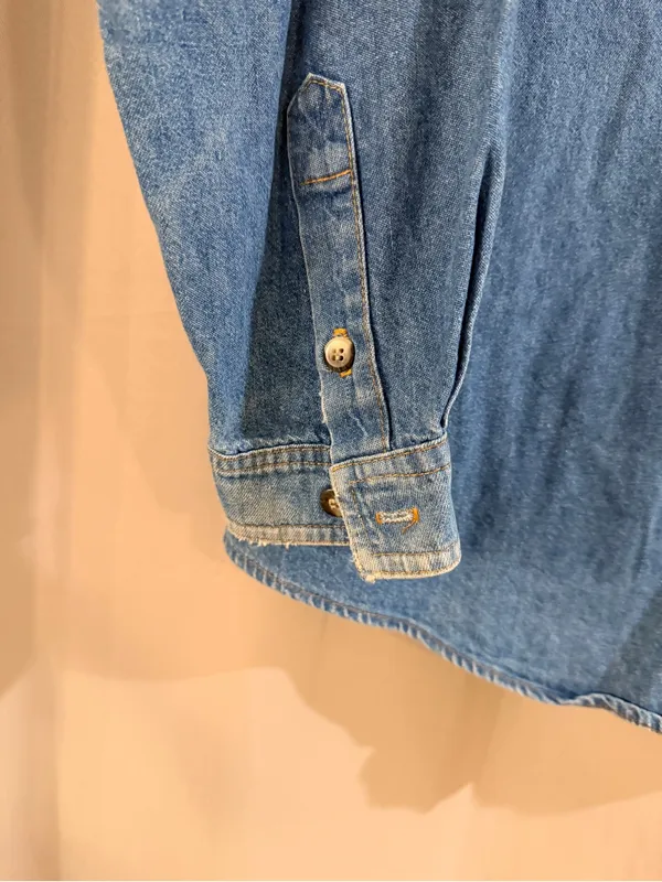 Vintage Central Falls Classic Denim Button-Up Shirt - Image 2