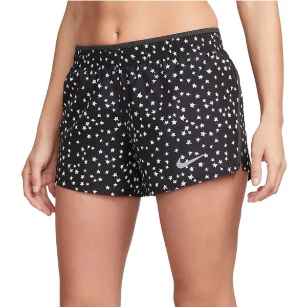 Plus Size Nike 10K Americana Running Shorts Black with Silver Star detailing - Image 2