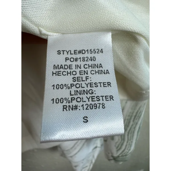 Entro NWT Sage Green Cream 3/4 Balloon Sleeve Tiered‎ Ruffled Above Knee Dress S - Image 8
