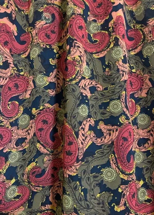 LuLaRoe Shirt Sz XL LOLA Paisley Print Broad Waistband Lined Flowy A-Line - Image 4
