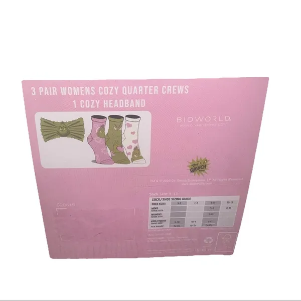 Dr Seuss Grinch Cozy Sock & Headband Gift Set NWT‎ - Image 4