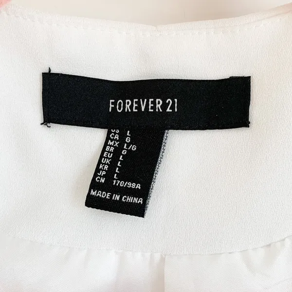Forever 21 White Lightweight Open Slit Sleeve Blazer Small - Image 4