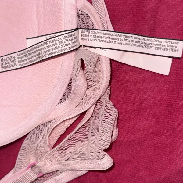 Victoria's Secret Peach Front Close Lace Push Up Underwired Bra Women's Size 34D - Image 9