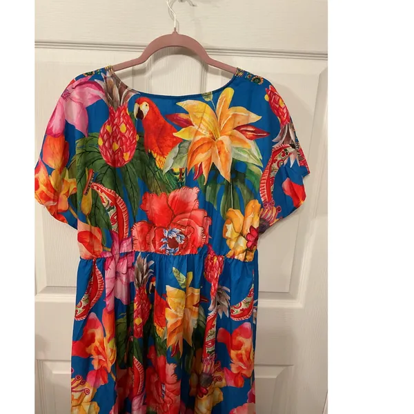 NWOT SHEIN Curve V-Neck Tropical Floral Maxi Dress, 1XL - Image 8