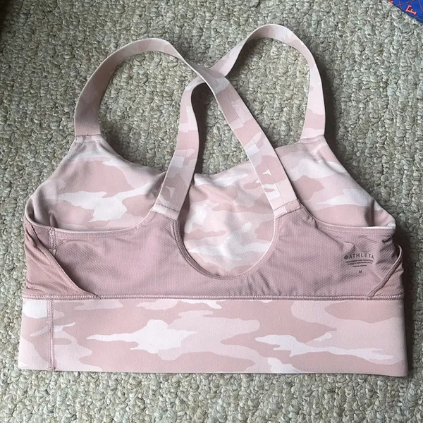 ATHLETA Pink Camo Warrior Longline Sports Bra Size Medium - Image 11