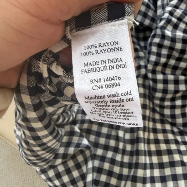 Faherty Sylvie Dress Blue Gingham Smocked Tiered Maxi WDU1931-BGI Womens‎ XS NEW - Image 7