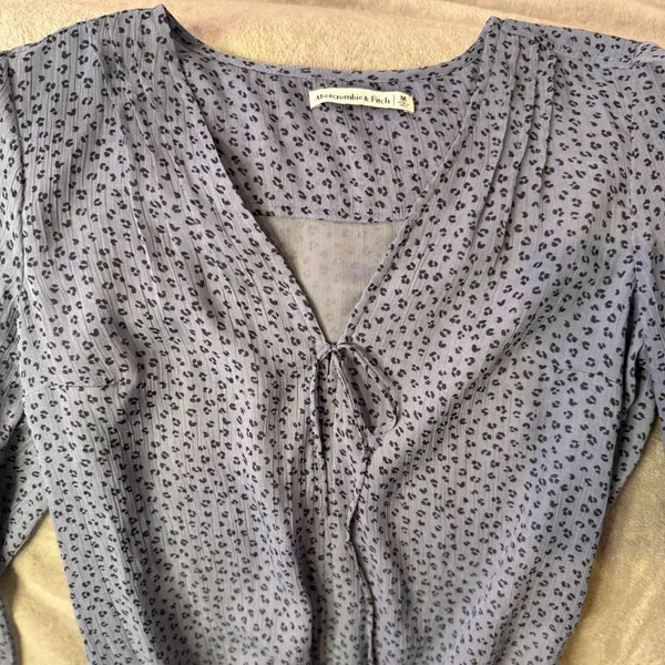 Abercrombie & Fitch Cheetah Print Chiffon Bodysuit Womens M Blue Animal Print - Image 9