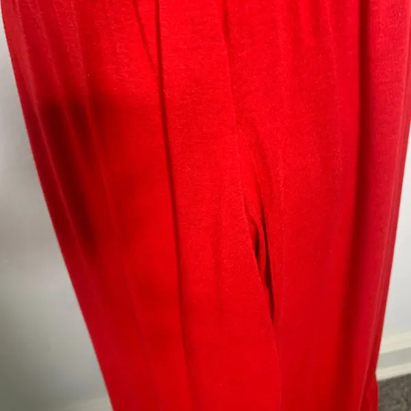 Red Babydoll Tiered Ruffle T Shirt Dress Pockets Sz Large? - Image 5
