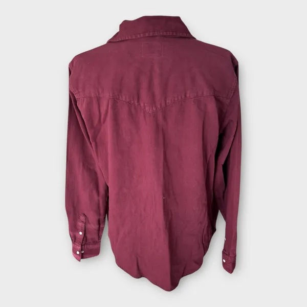 Levi's Western Pearl Snap Button Up Shirt Burgandy Women's sz Medium Western NWT - Image 6