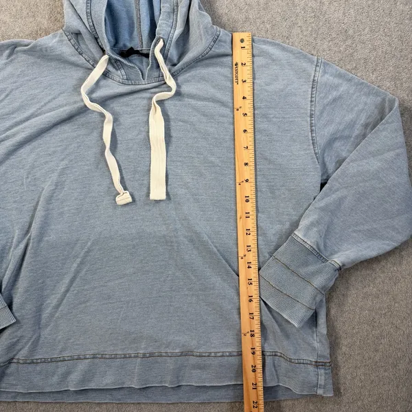 Jane + Delancey Women's Large Hoodie Sweatshirt Washed Blue Drawstring Casual - Image 5