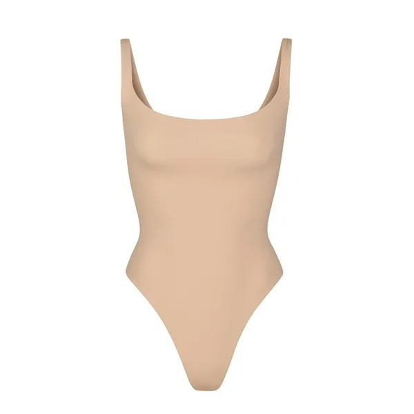 SKIMS fits everybody bodysuit shapewear square neck nude clay ocre beige thong - Image 7