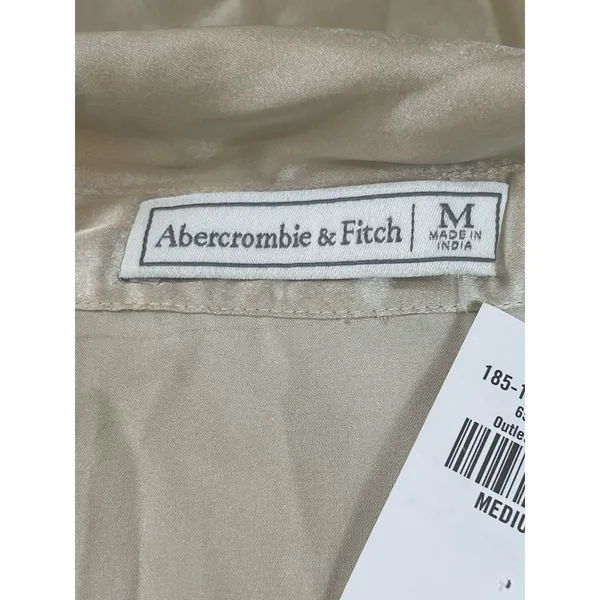 Abercrombie & Fitch Women’s Satin Button Up Top M Champagne Ivory Office NWT - Image 5