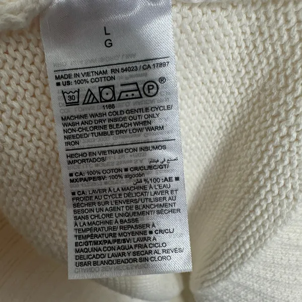 NWT Old Navy Turtleneck Sweater Women Large Cream Cotton Oversized Knit Washable - Image 4