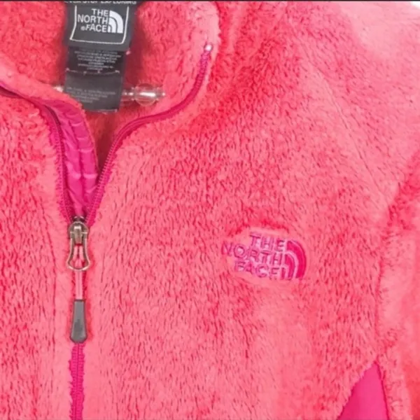 The North Face Size Small Tech Orange Pink Womens Ositio Fluffy‎ Fleece Jacket - Image 4