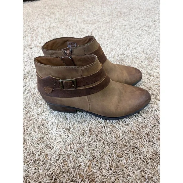 Clarks Collection Ankle Boots Booties Shoes Size 8 Brown‎ Buckle - Image 2