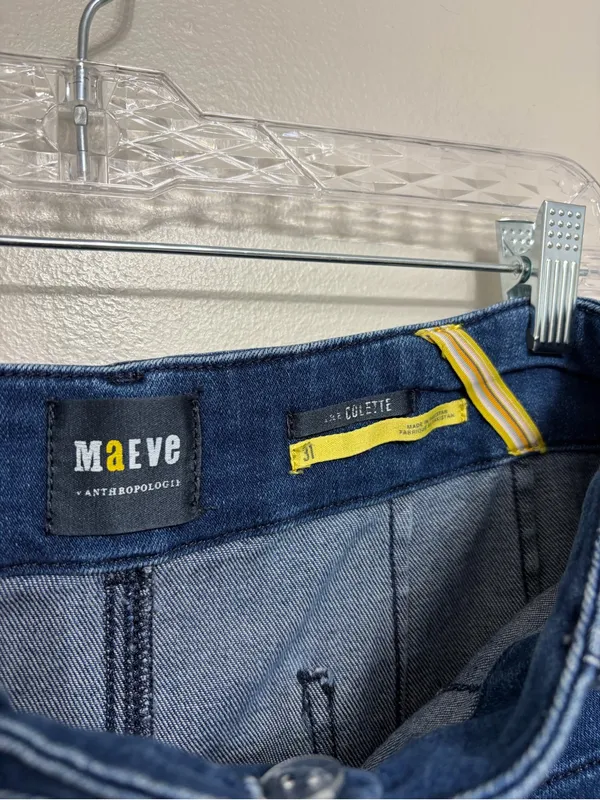 Anthropologie Maeve Colette High- Rise Wide-Leg Cropped Jeans - Size 31 - Image 3